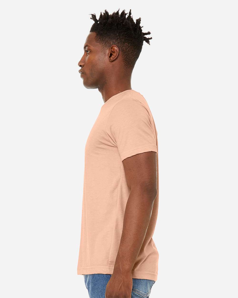 Unisex Sueded Tee - OnModelSide - B29706112 - Heather Peach