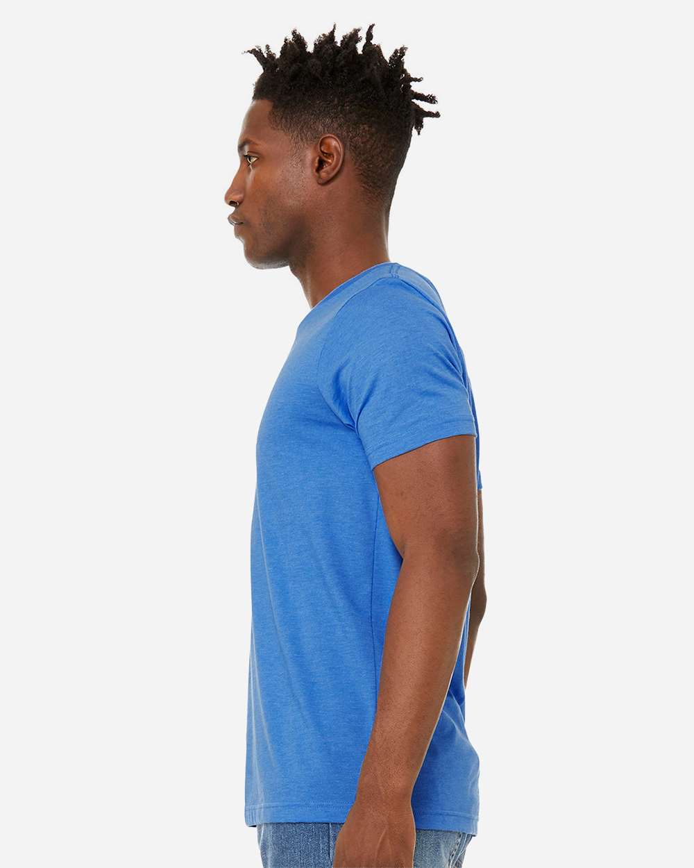 Unisex Sueded Tee - OnModelSide - B29706252 - Heather Columbia Blue