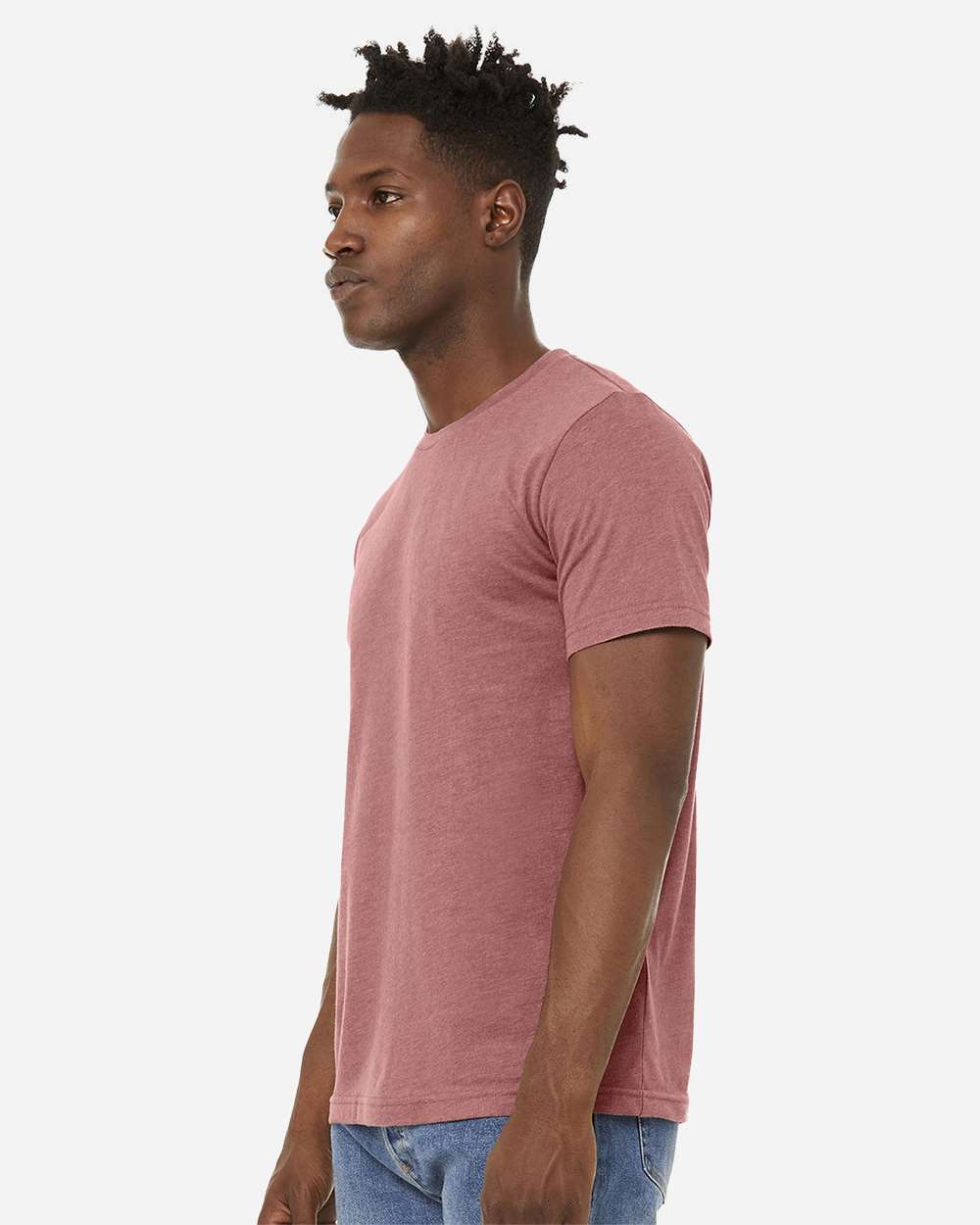 Unisex Sueded Tee - OnModelSide - B29706272 - Heather Mauve