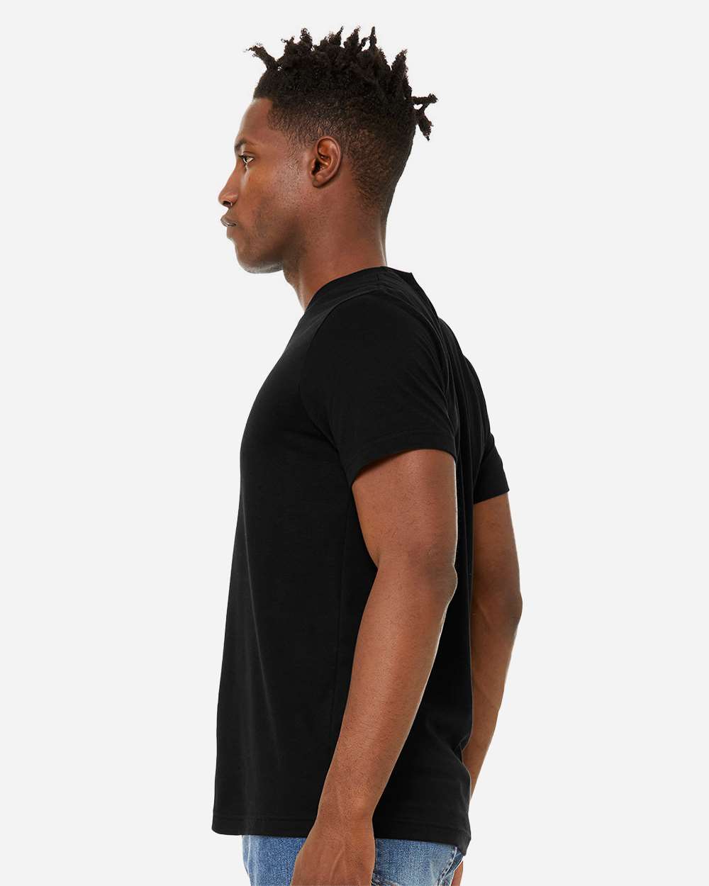 Unisex Sueded Tee - OnModelSide - B29706512 - Solid Black Blend