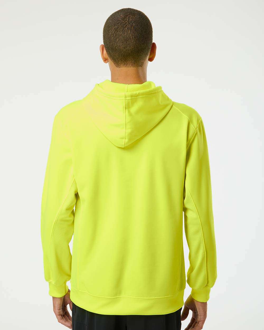 Men's Performance Fleece Hooded Sweatshirt - OnModelBack - B84985172 - Safety Yellow
