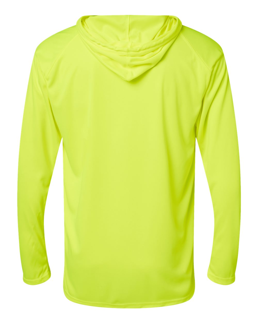 Unisex B-Core Hooded Long Sleeve T-Shirt - Back - B27885172 - Safety Yellow