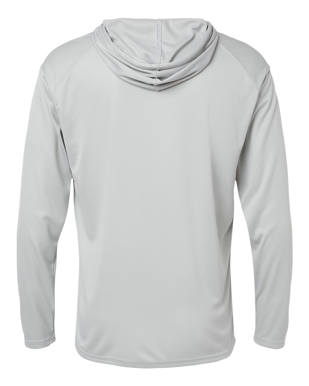 Unisex B-Core Hooded Long Sleeve T-Shirt - Back - B27885352 - Silver