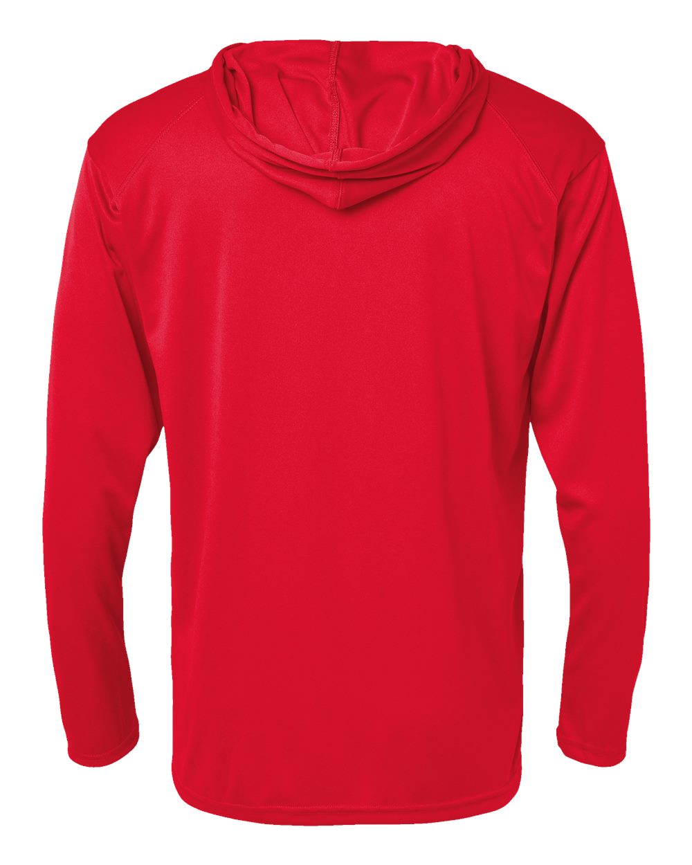 Unisex B-Core Hooded Long Sleeve T-Shirt - Back - B27885702 - Red