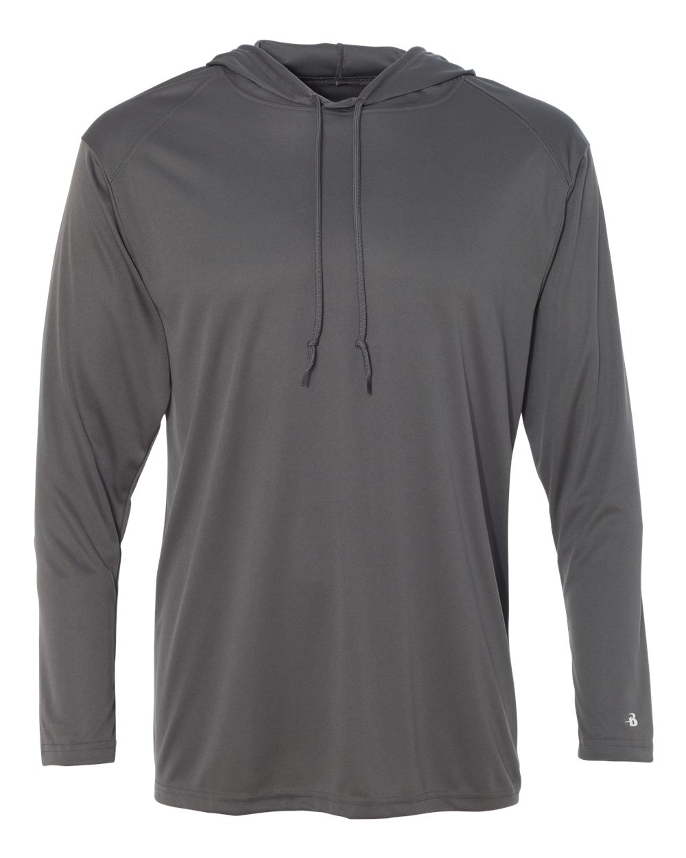 Unisex B-Core Hooded Long Sleeve T-Shirt - Front - B27885092 - Graphite