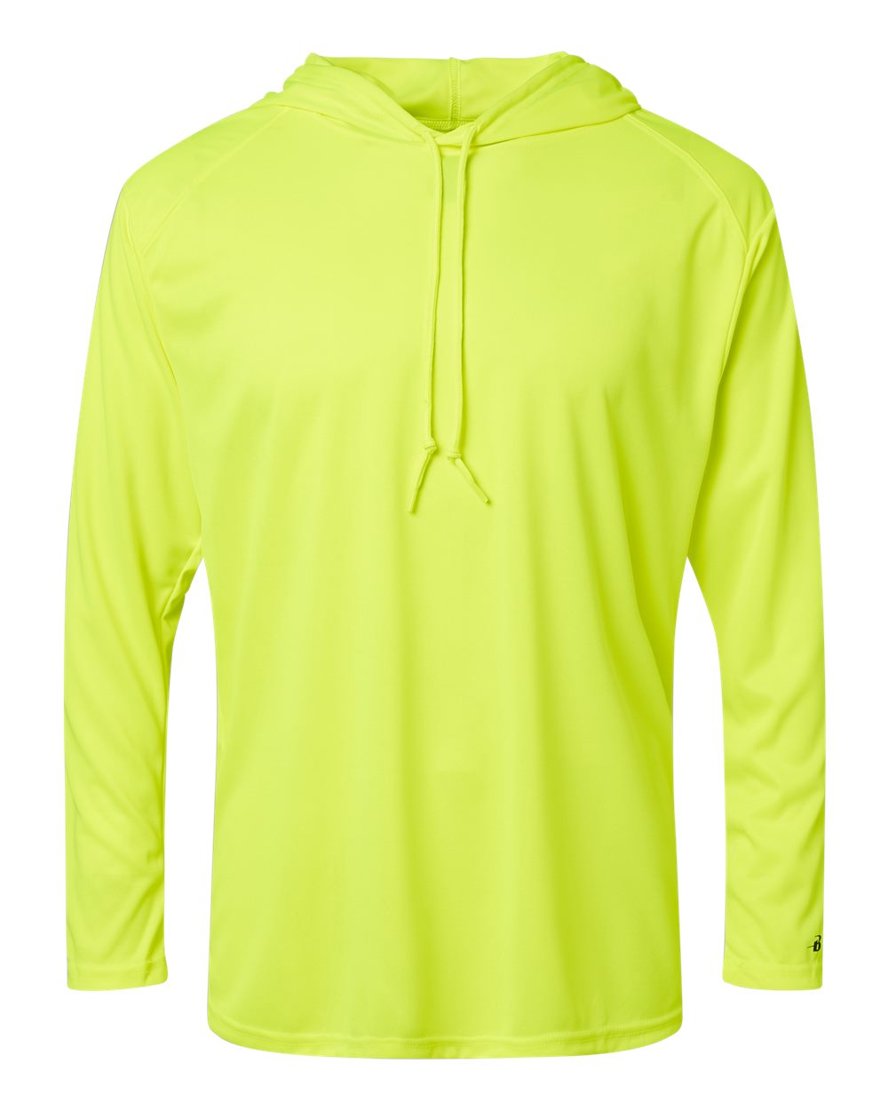Unisex B-Core Hooded Long Sleeve T-Shirt - Front - B27885172 - Safety Yellow