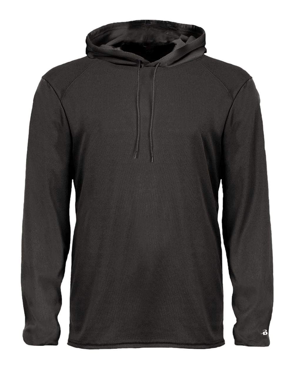 Unisex B-Core Hooded Long Sleeve T-Shirt - Front - B27885502 - Black