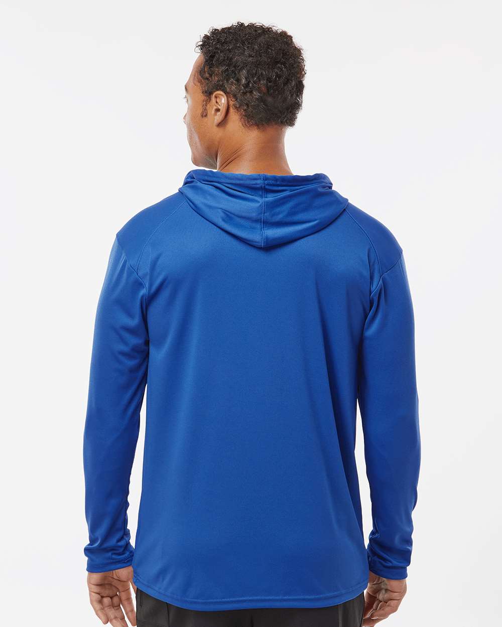 Unisex B-Core Hooded Long Sleeve T-Shirt - OnModelBack - B27885752 - Royal