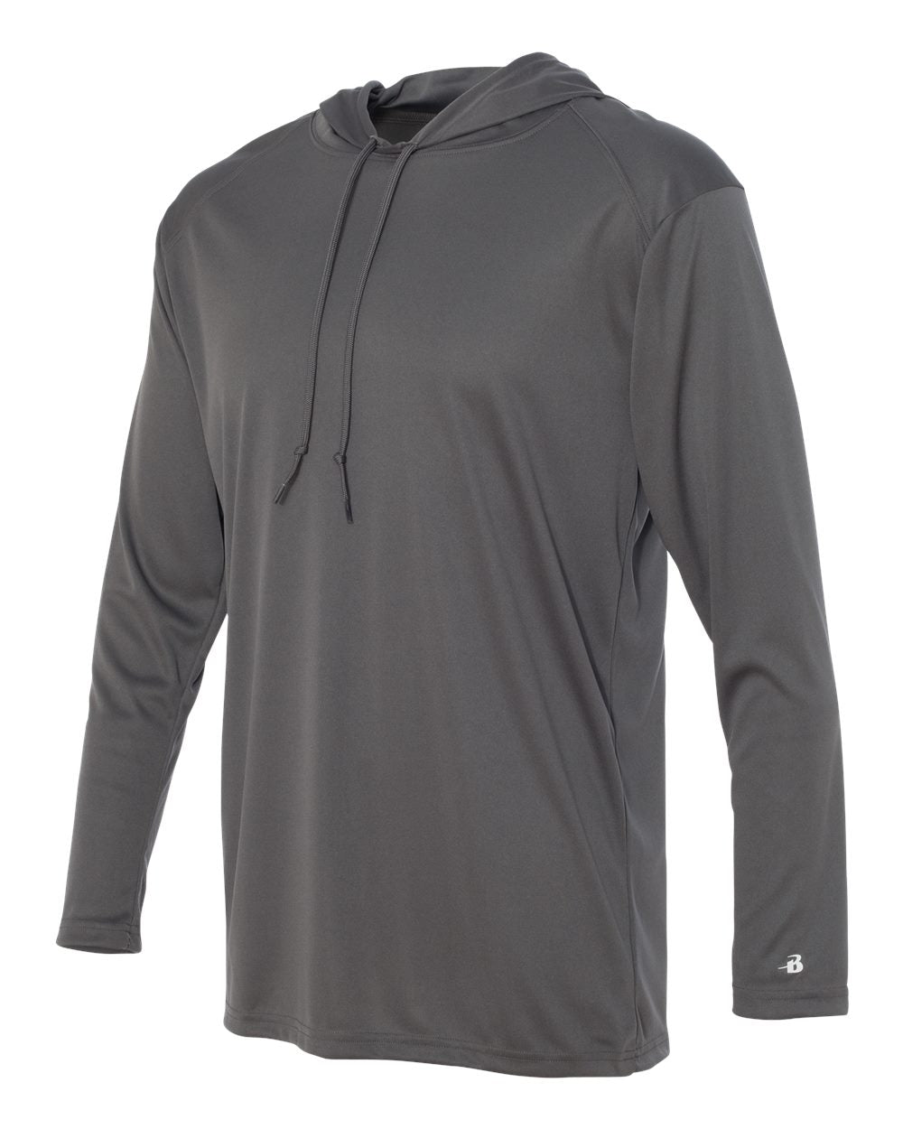 Unisex B-Core Hooded Long Sleeve T-Shirt - Side - B27885092 - Graphite
