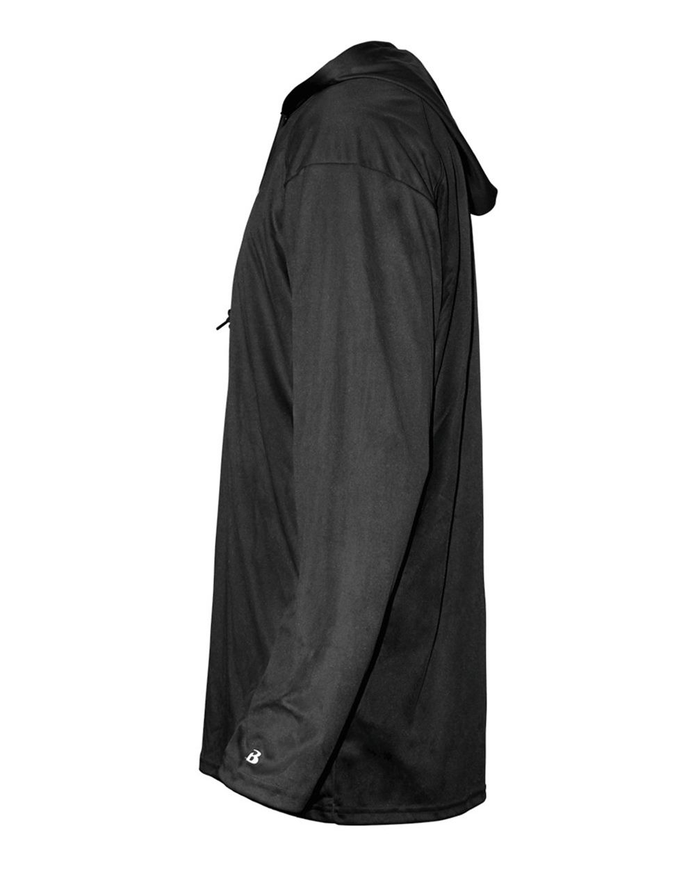 Unisex B-Core Hooded Long Sleeve T-Shirt - Side - B27885502 - Black