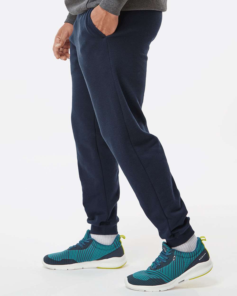 Men's Sport Athletic Fleece Joggers - OnModelSide - B86385652 - Navy
