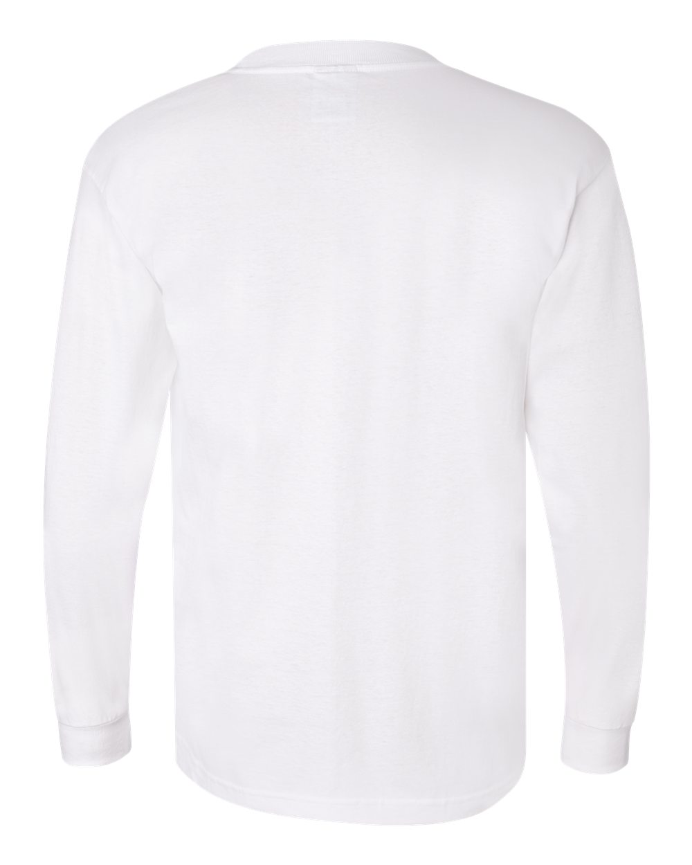Unisex Union-Made Long Sleeve Pocket T-Shirt - Back - B04979003 - White