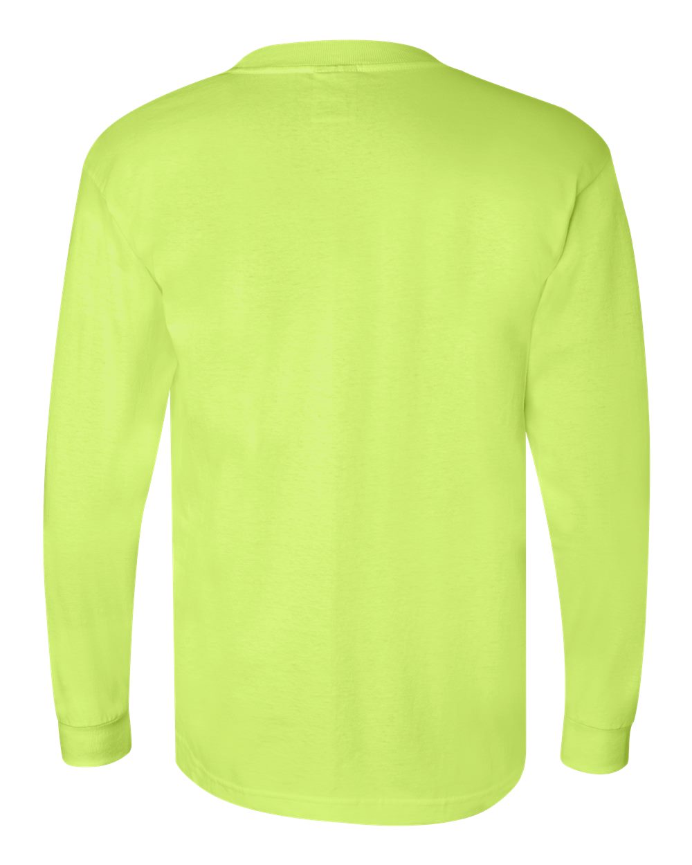 Unisex Union-Made Long Sleeve Pocket T-Shirt - Back - B04979173 - Lime Green