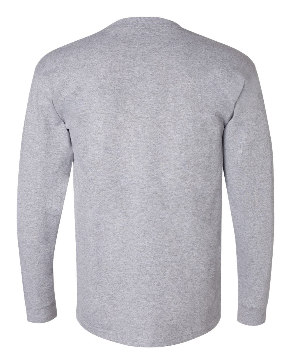 Unisex Union-Made Long Sleeve Pocket T-Shirt - Back - B04979583 - Dark Ash
