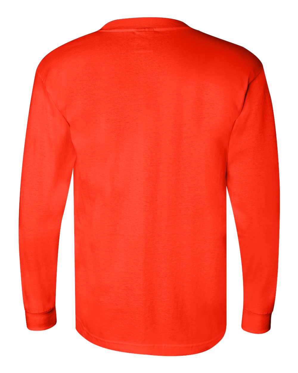 Unisex Union-Made Long Sleeve Pocket T-Shirt - Back - B04979663 - Orange