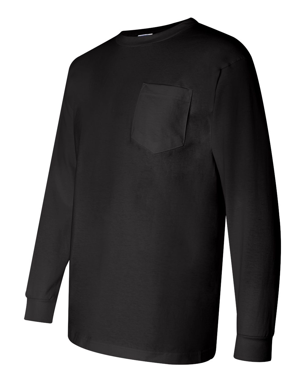 Unisex Union-Made Long Sleeve Pocket T-Shirt - Side - B04979503 - Black