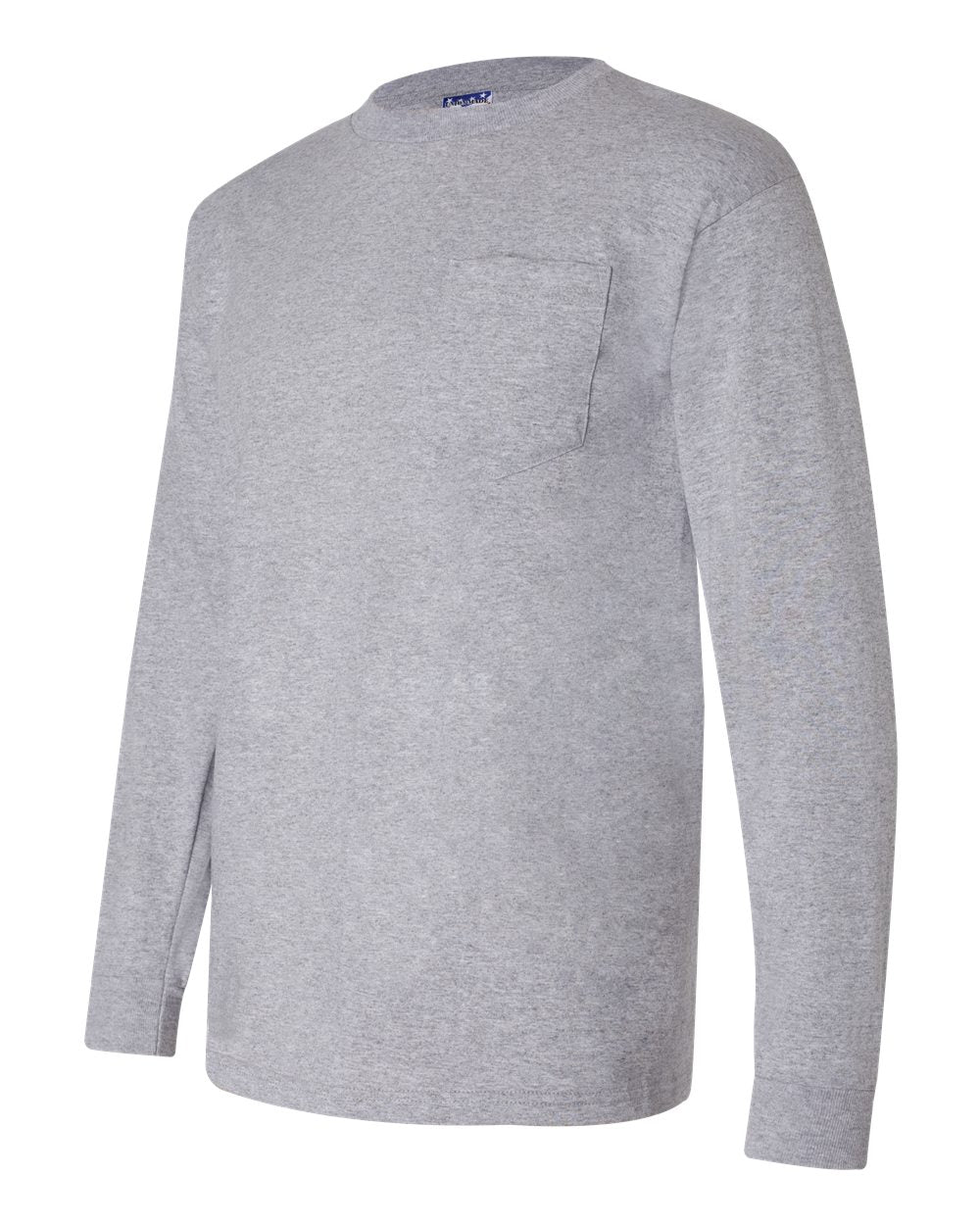 Unisex Union-Made Long Sleeve Pocket T-Shirt - Side - B04979583 - Dark Ash