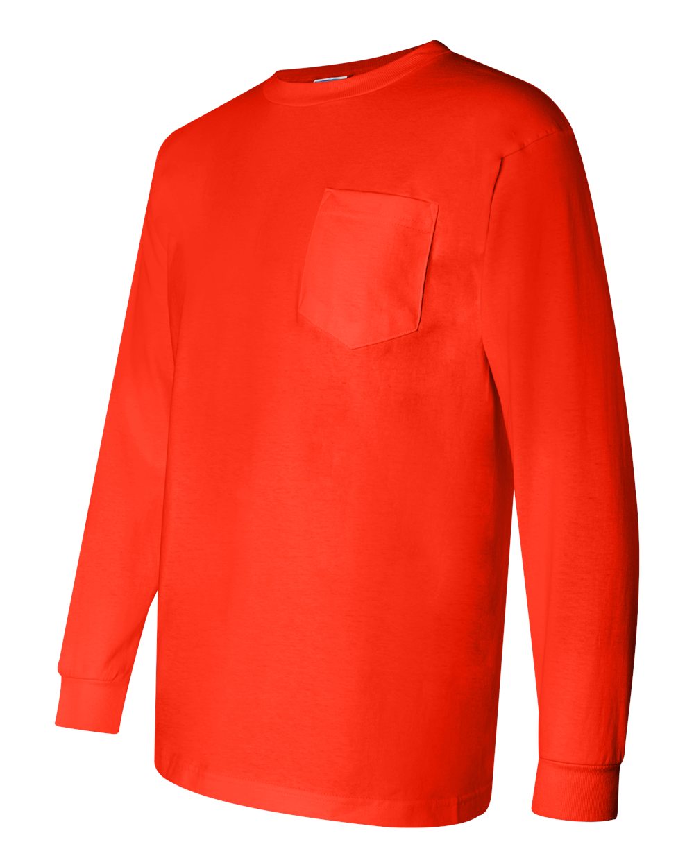 Unisex Union-Made Long Sleeve Pocket T-Shirt - Side - B04979663 - Orange