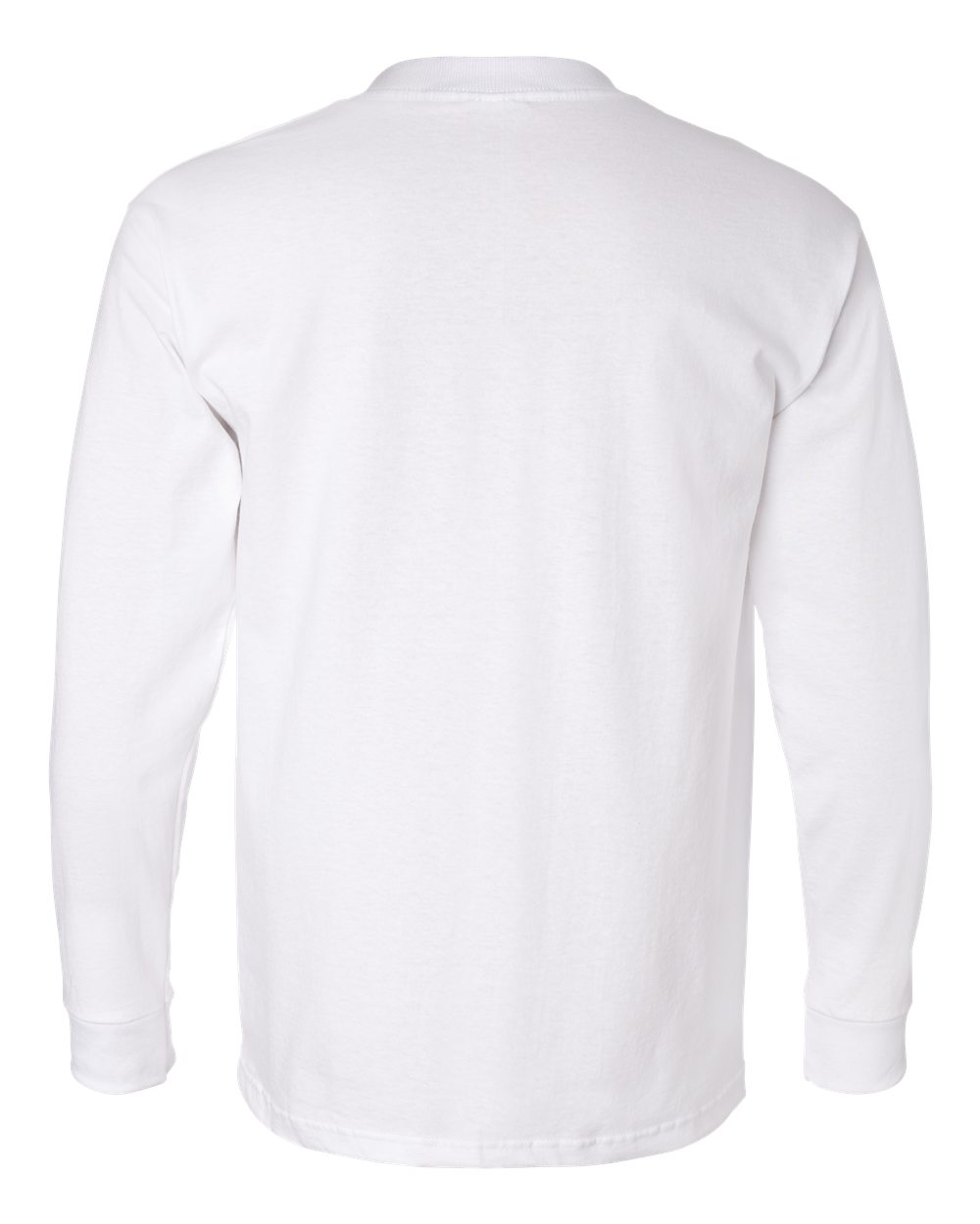 Unisex USA-Made Long Sleeve Pocket T-Shirt - Back - B02179003 - White