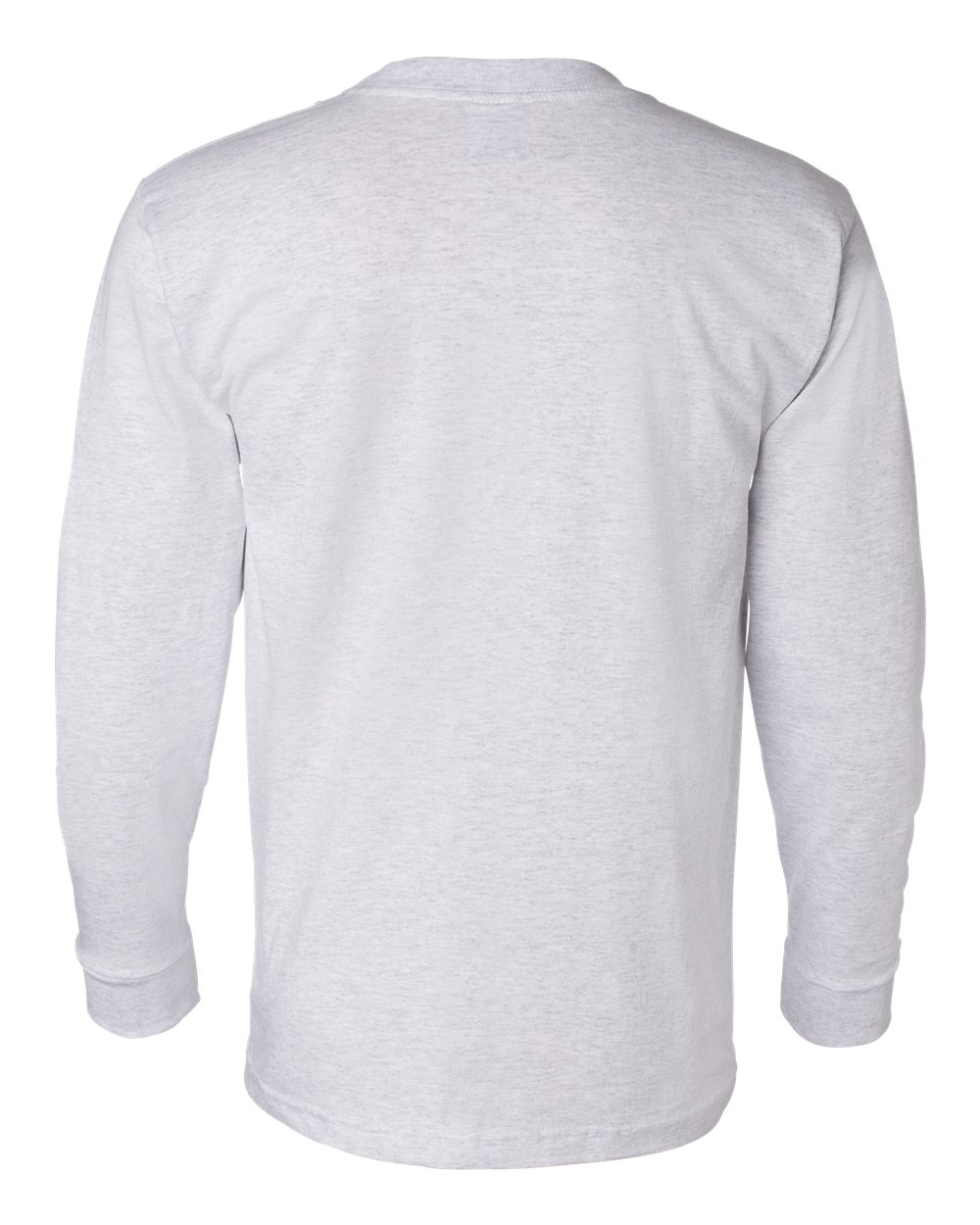Unisex USA-Made Long Sleeve Pocket T-Shirt - Back - B02179023 - Ash