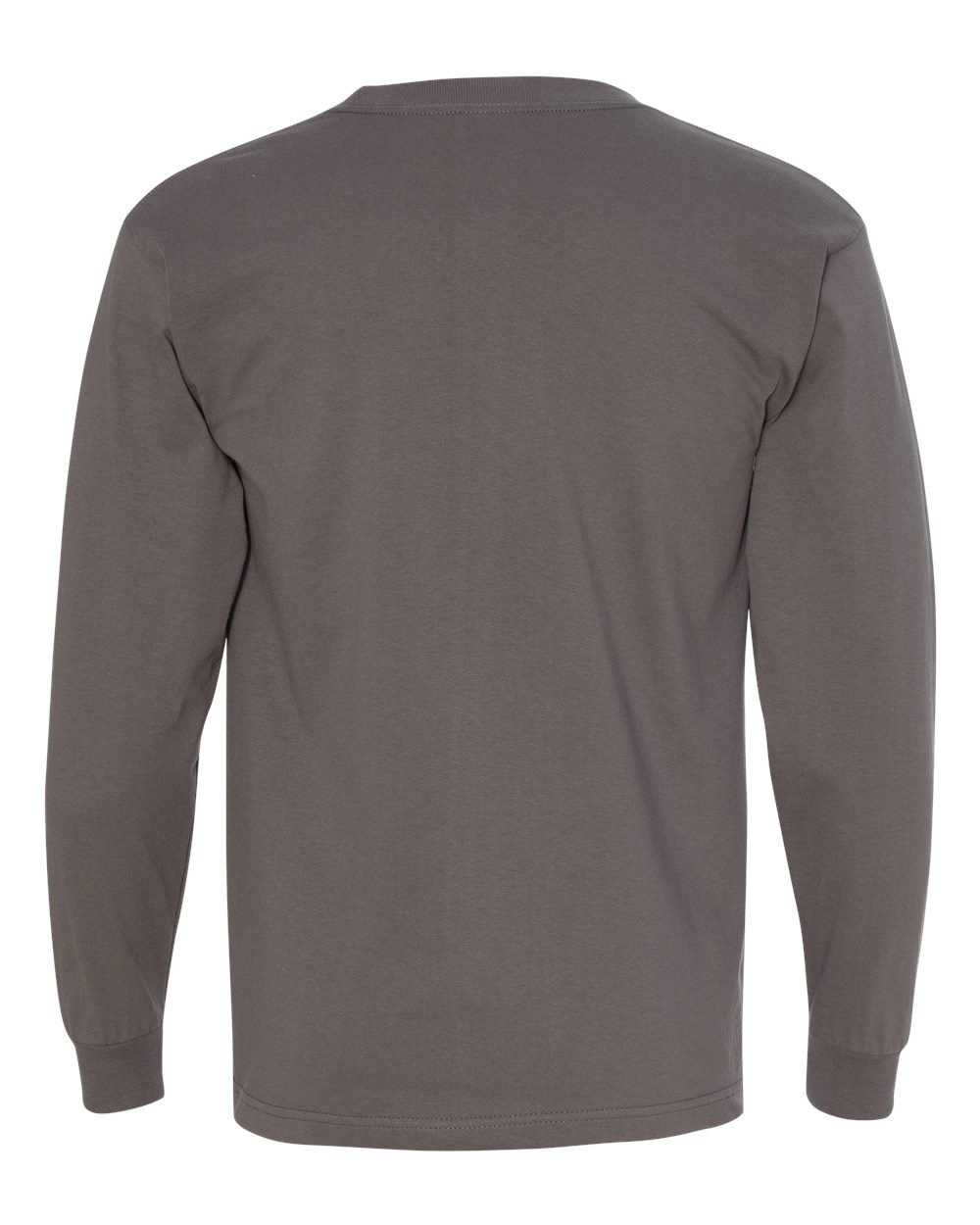 Unisex USA-Made Long Sleeve Pocket T-Shirt - Back - B02179093 - Charcoal