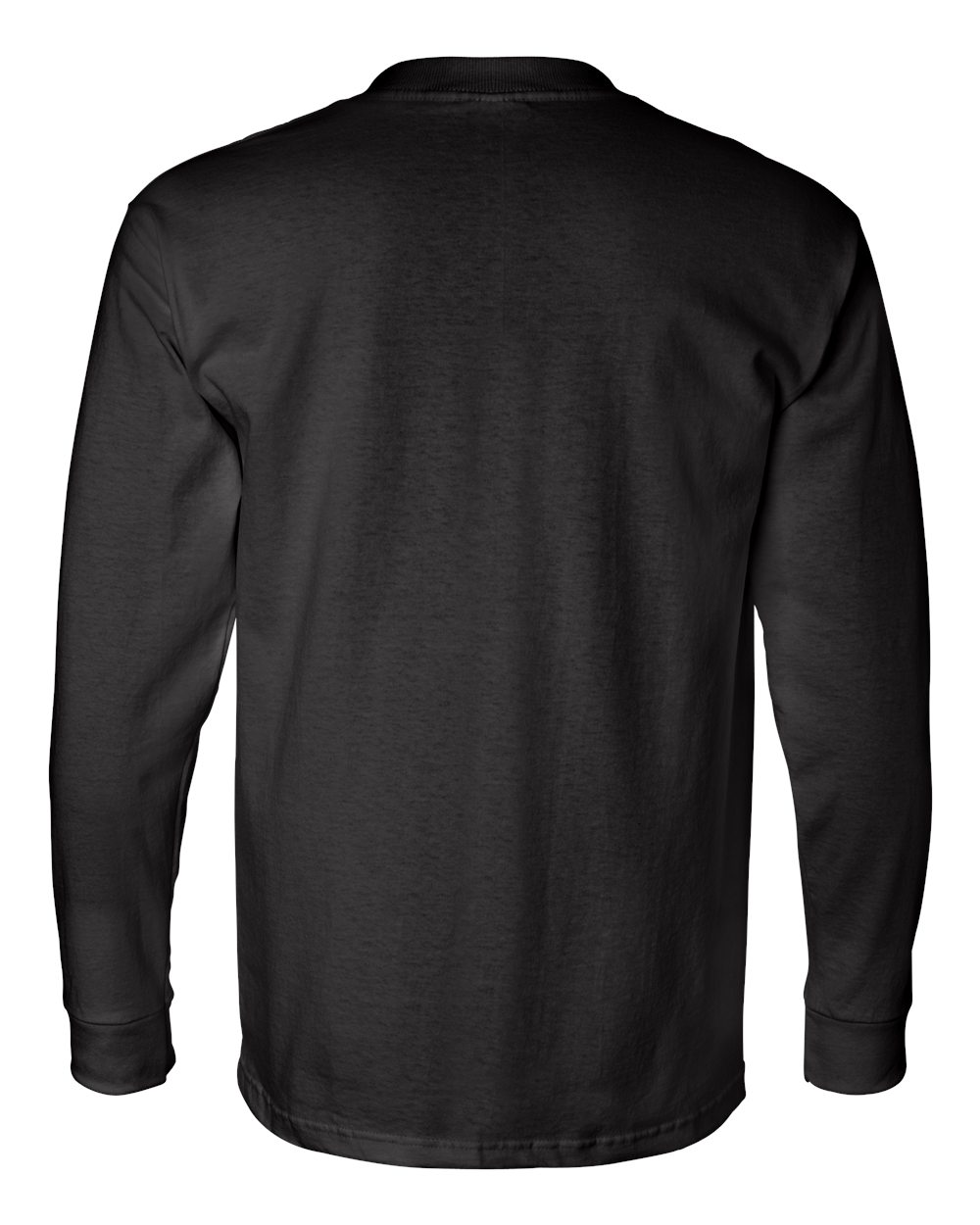 Unisex USA-Made Long Sleeve Pocket T-Shirt - Back - B02179503 - Black