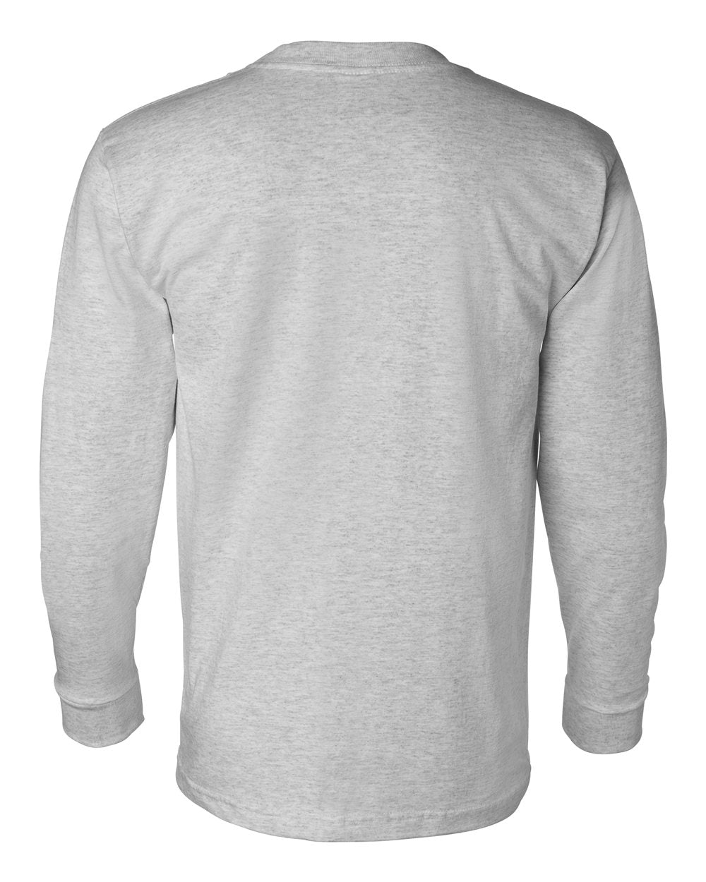 Unisex USA-Made Long Sleeve Pocket T-Shirt - Back - B02179583 - Dark Ash