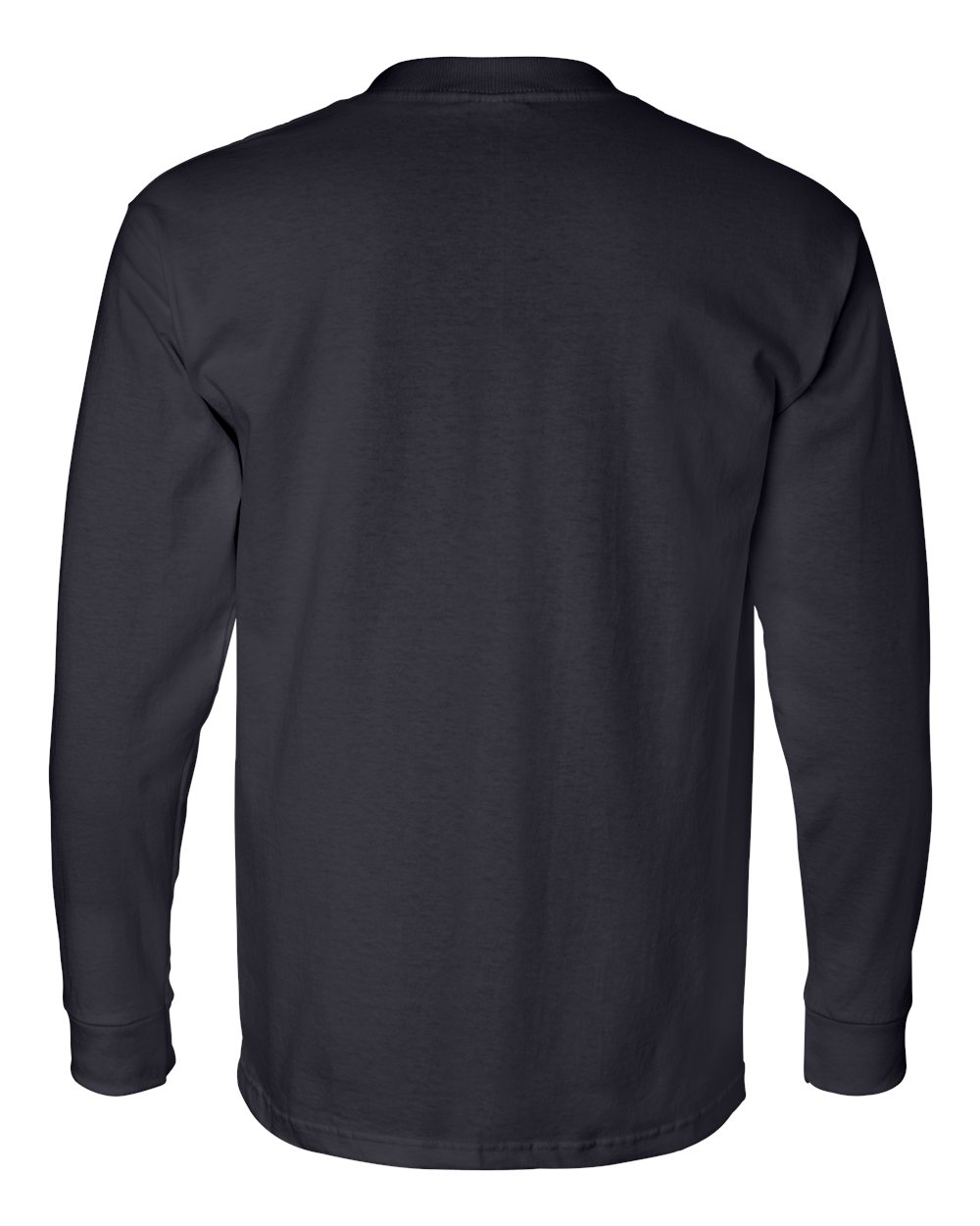 Unisex USA-Made Long Sleeve Pocket T-Shirt - Back - B02179653 - Navy