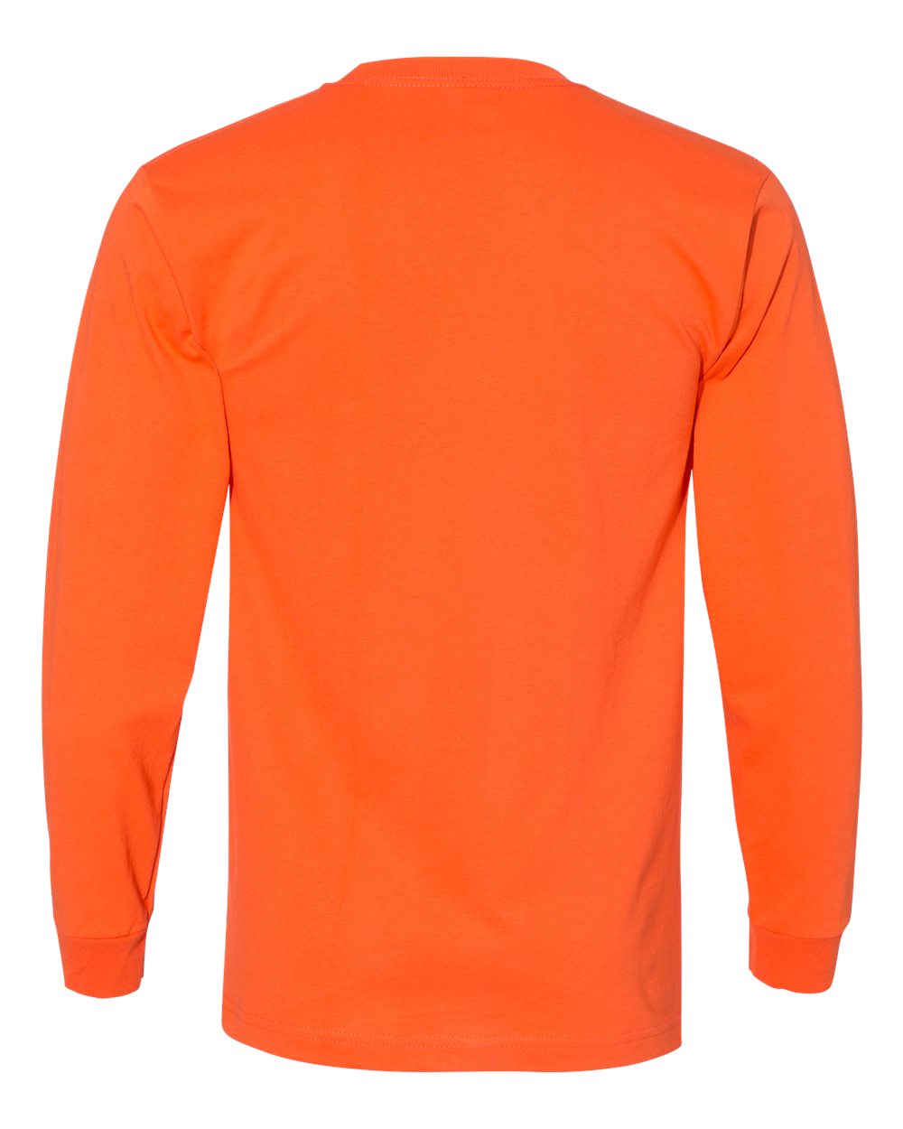 Unisex USA-Made Long Sleeve Pocket T-Shirt - Back - B02179663 - Orange