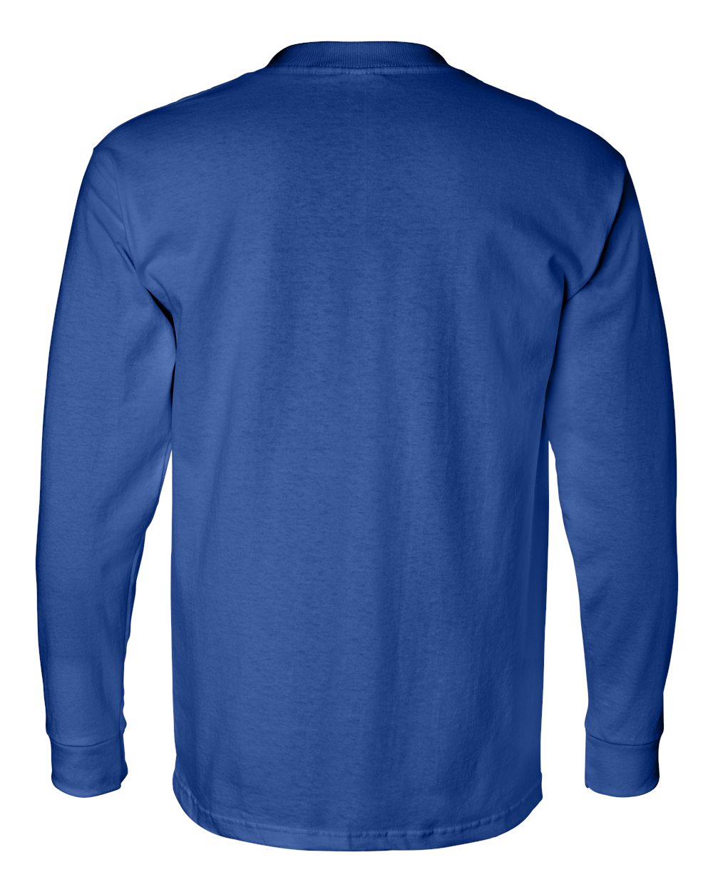 Unisex USA-Made Long Sleeve Pocket T-Shirt - Back - B02179754 - Royal Blue