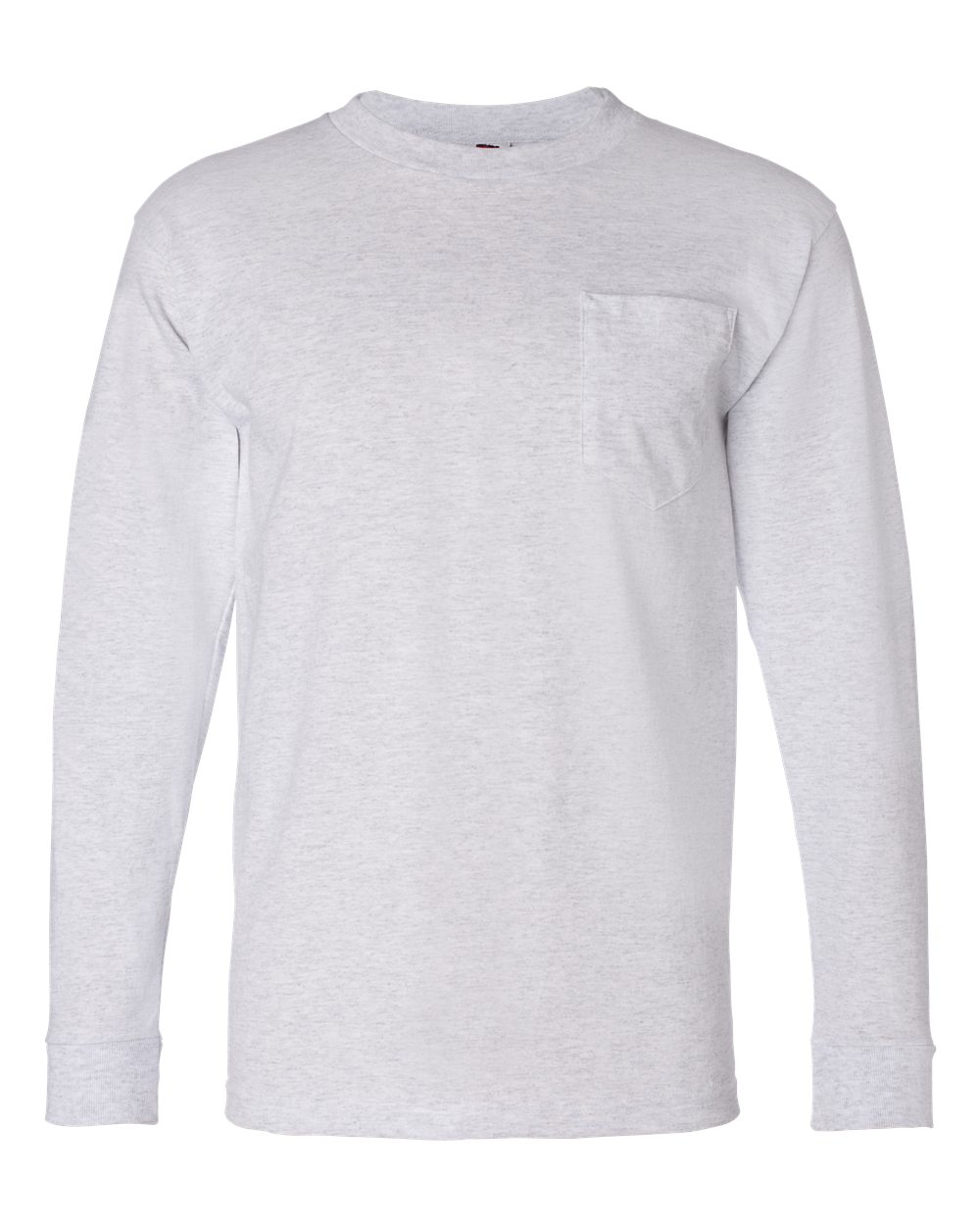 Unisex USA-Made Long Sleeve Pocket T-Shirt - Front - B02179023 - Ash