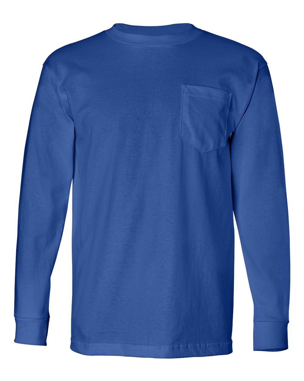 Unisex USA-Made Long Sleeve Pocket T-Shirt - Front - B02179754 - Royal Blue