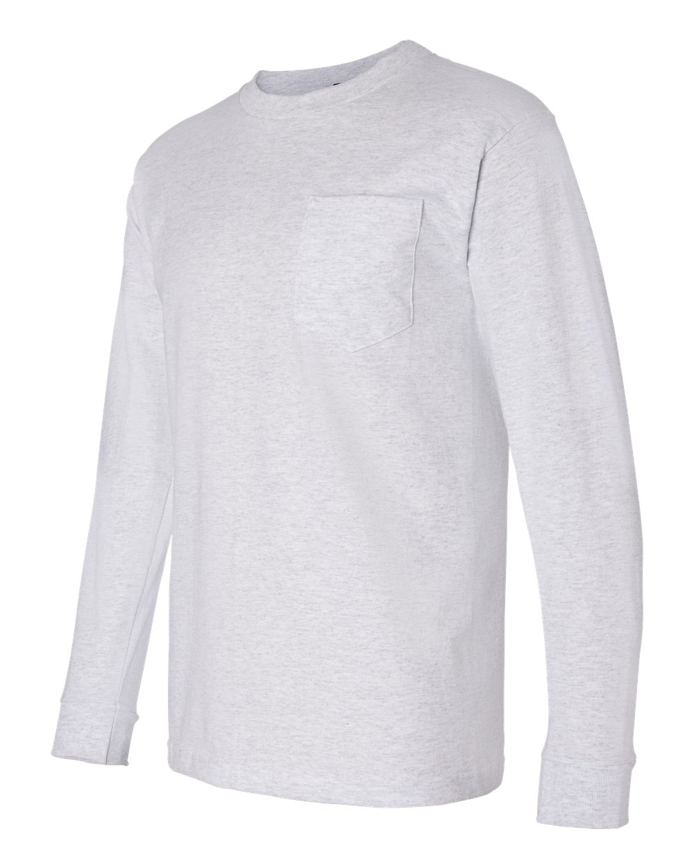 Unisex USA-Made Long Sleeve Pocket T-Shirt - Side - B02179023 - Ash