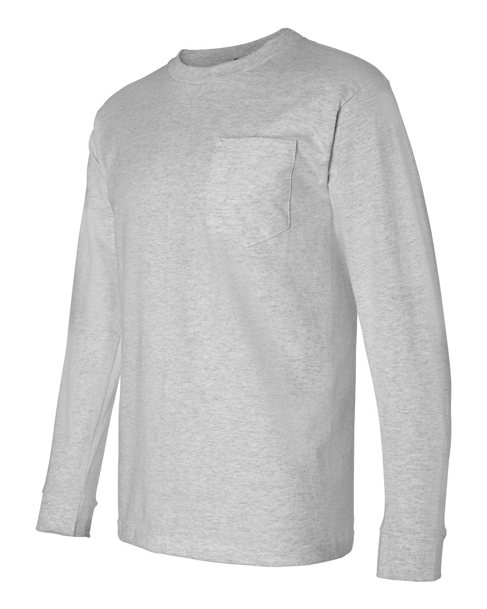 Unisex USA-Made Long Sleeve Pocket T-Shirt - Side - B02179583 - Dark Ash