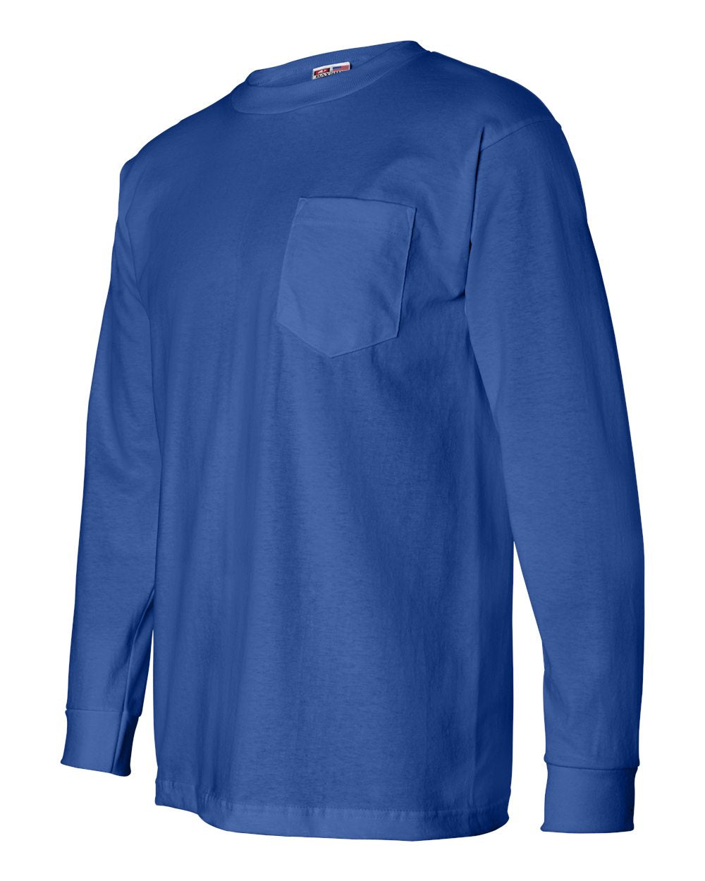 Unisex USA-Made Long Sleeve Pocket T-Shirt - Side - B02179754 - Royal Blue