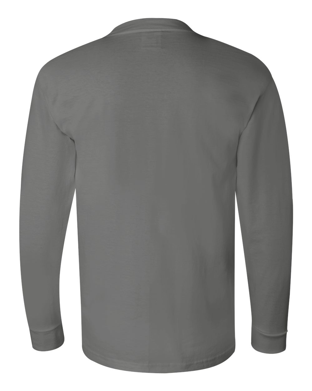 Unisex USA-Made Long Sleeve T-Shirt - Back - B02379093 - Charcoal
