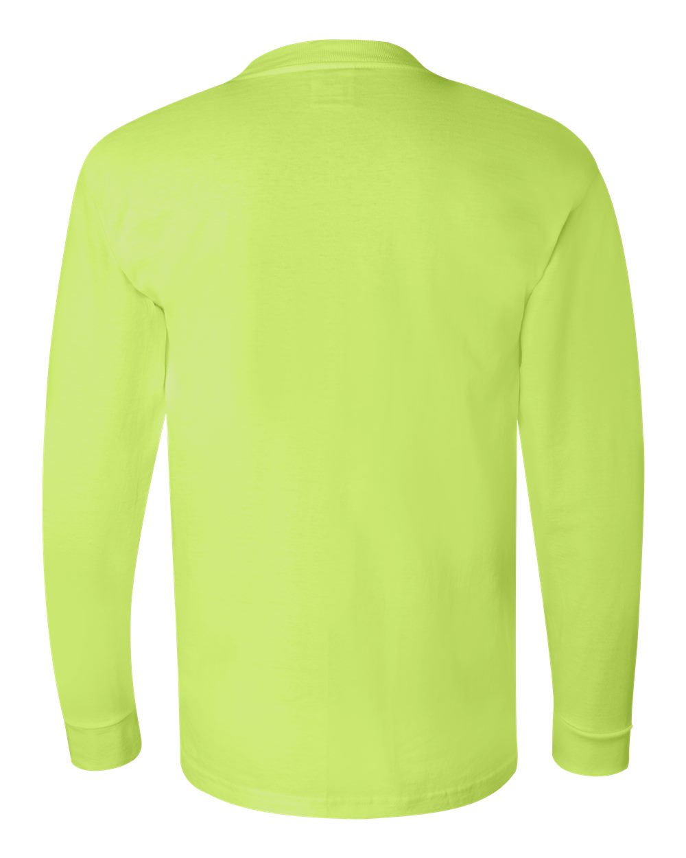 Unisex USA-Made Long Sleeve T-Shirt - Back - B02379173 - Lime Green