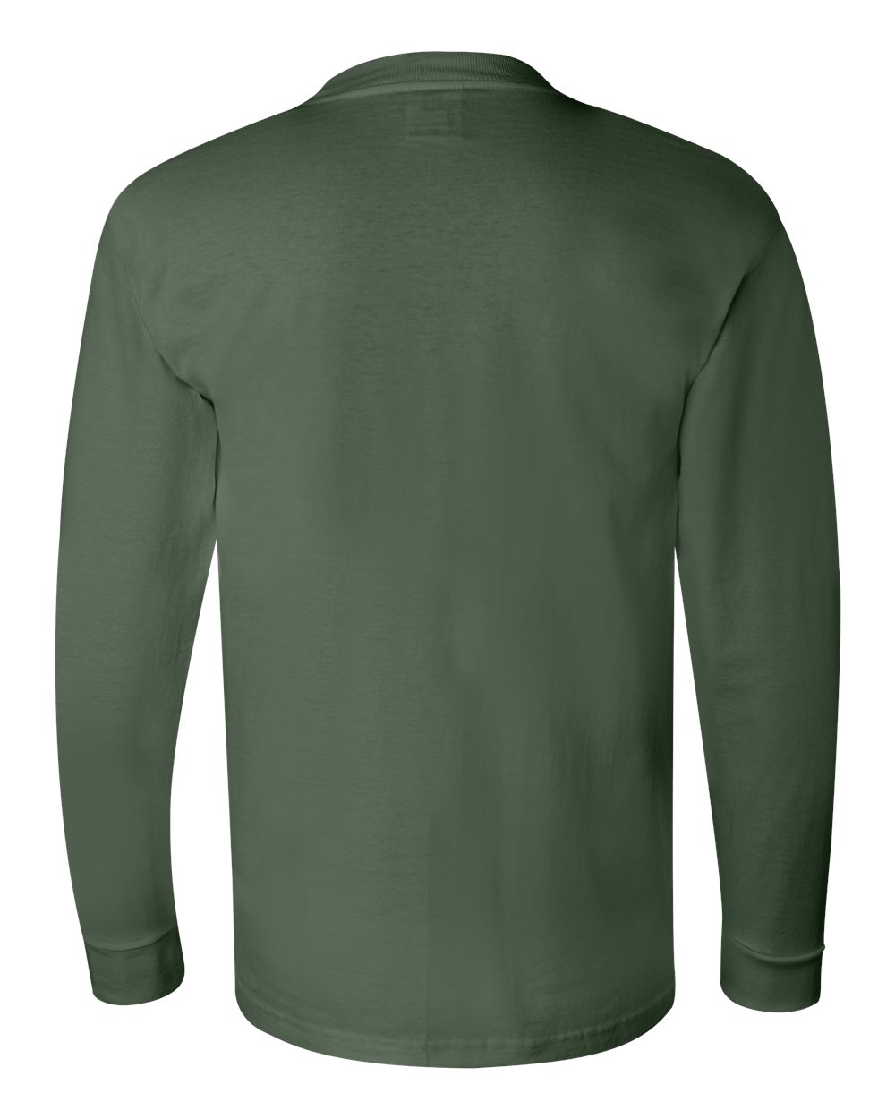 Unisex USA-Made Long Sleeve T-Shirt - Back - B02379544 - Forest Green