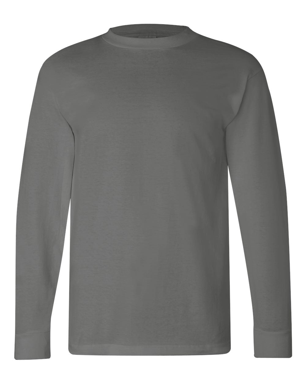 Unisex USA-Made Long Sleeve T-Shirt - Front - B02379093 - Charcoal