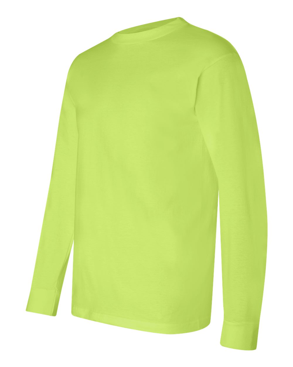 Unisex USA-Made Long Sleeve T-Shirt - Side - B02379173 - Lime Green