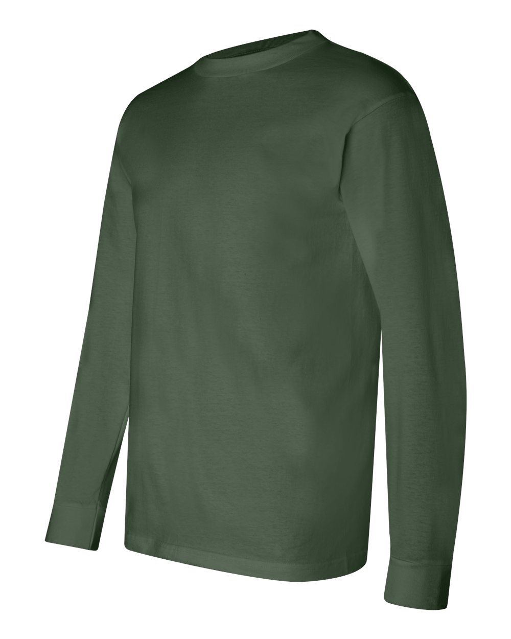 Unisex USA-Made Long Sleeve T-Shirt - Side - B02379544 - Forest Green
