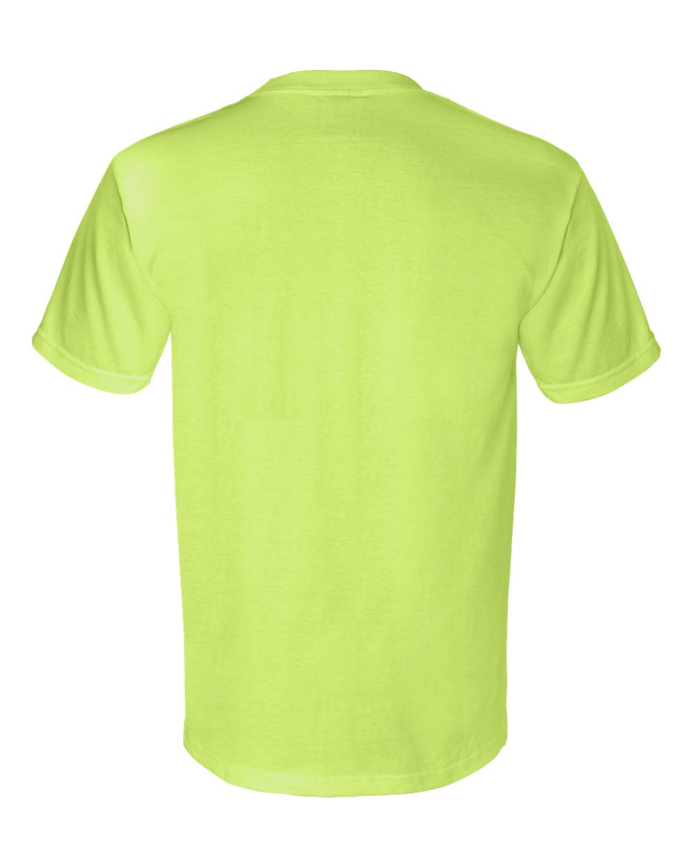 Unisex Union-Made Pocket T-Shirt - Back - B03879173 - Lime Green