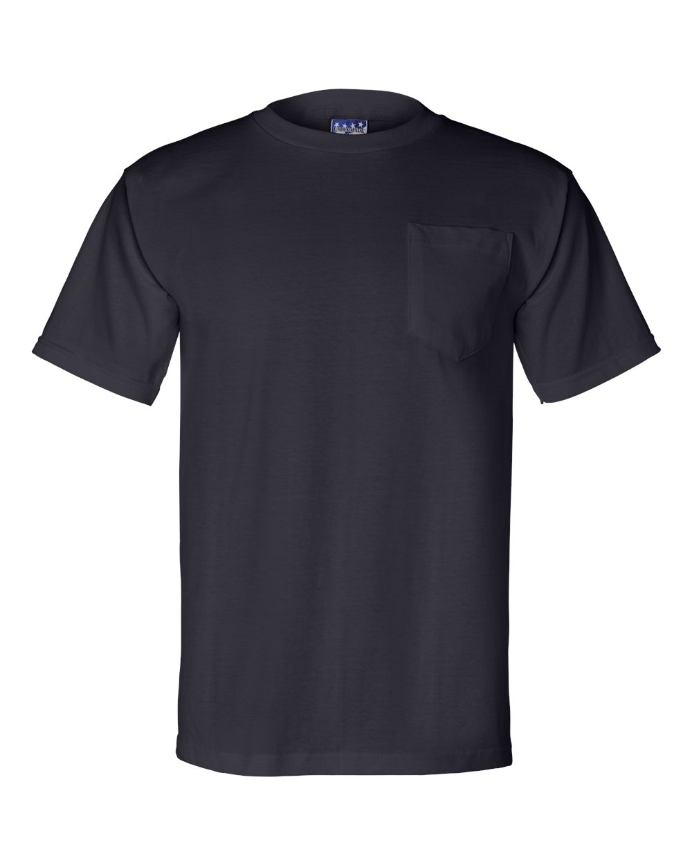 Unisex Union-Made Pocket T-Shirt - Front - B03879653 - Navy