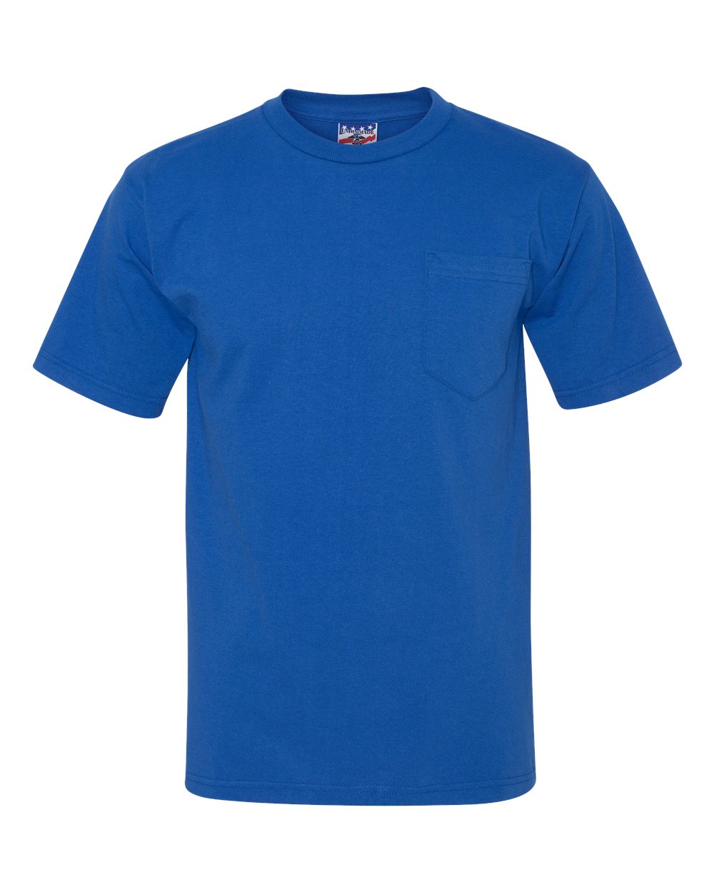 Unisex Union-Made Pocket T-Shirt - Front - B03879753 - Royal Blue