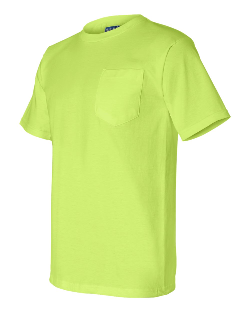 Unisex Union-Made Pocket T-Shirt - Side - B03879173 - Lime Green