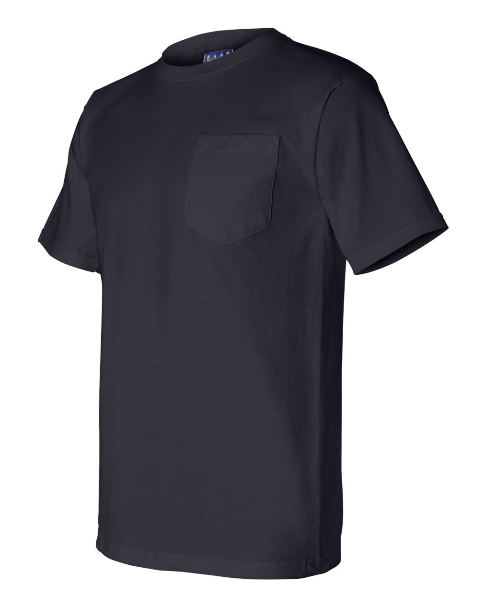 Unisex Union-Made Pocket T-Shirt - Side - B03879653 - Navy