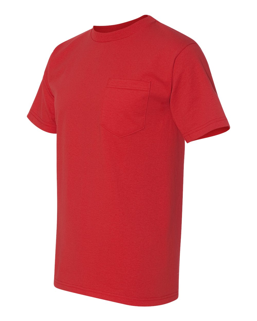 Unisex Union-Made Pocket T-Shirt - Side - B03879703 - Red