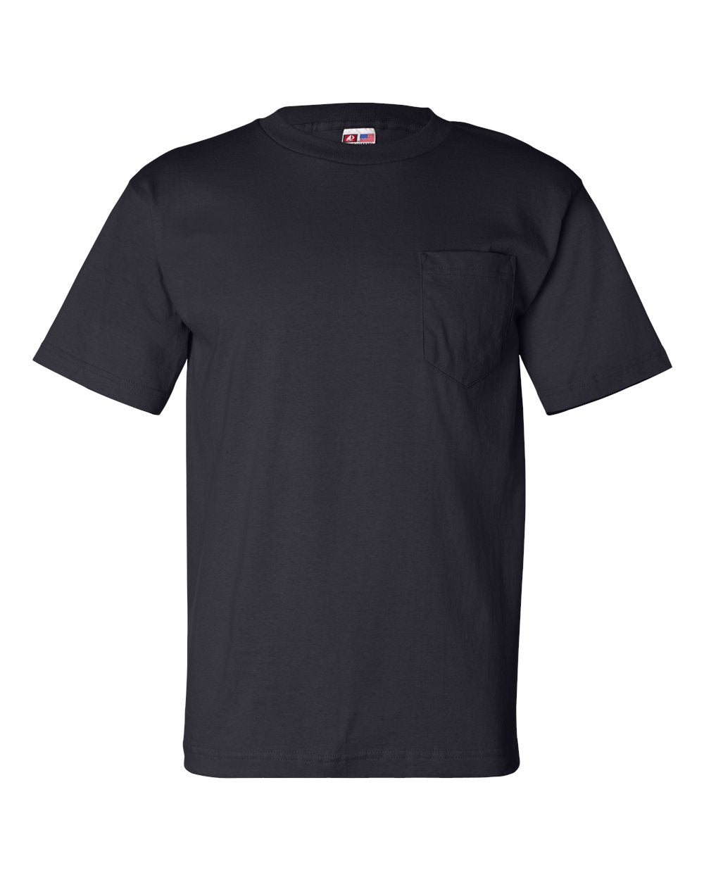Unisex USA-Made Pocket T-Shirt - Front - B04279653 - Navy