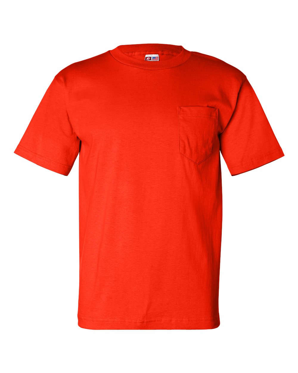 Unisex USA-Made Pocket T-Shirt - Front - B04279663 - Orange