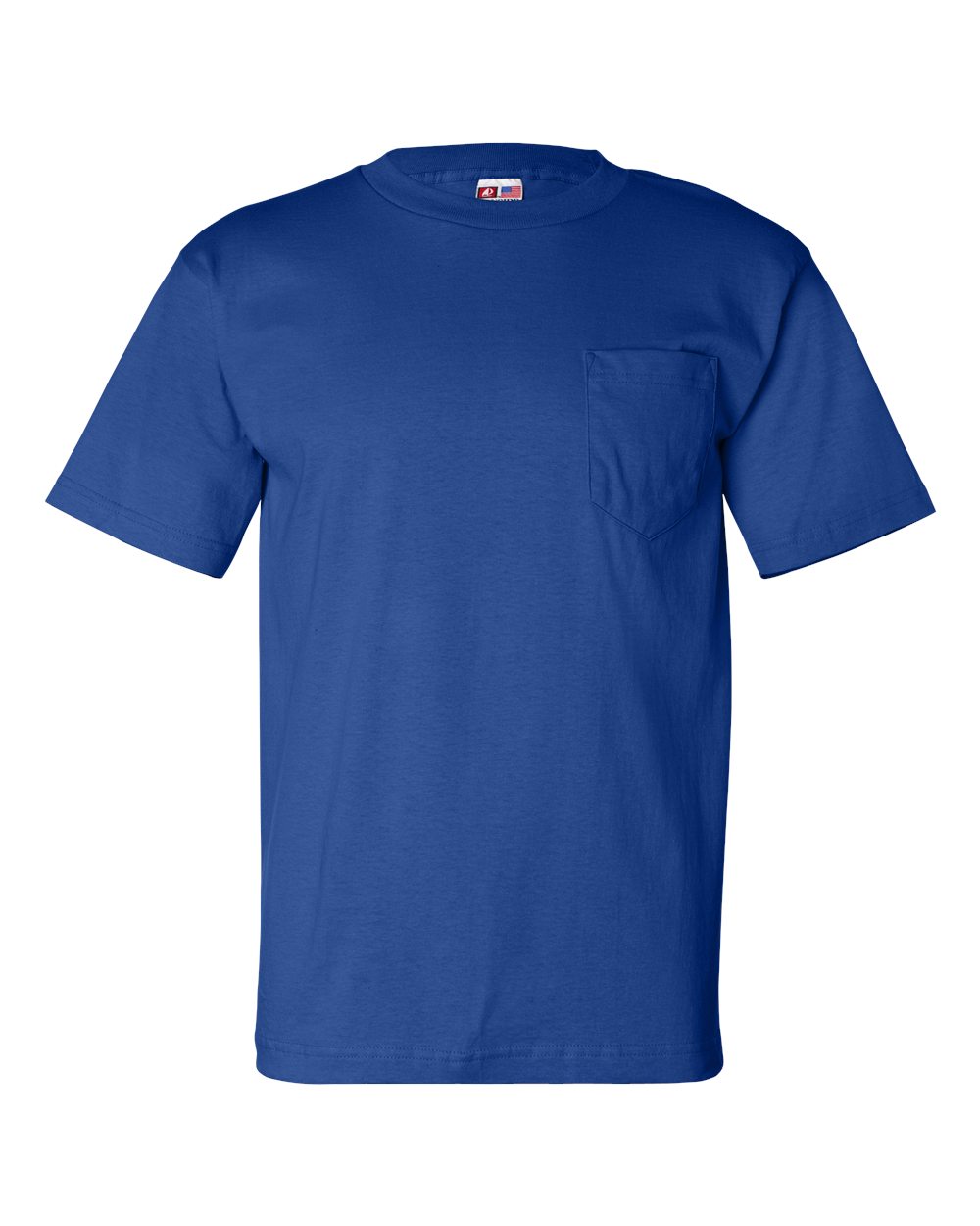 Unisex USA-Made Pocket T-Shirt - Front - B04279753 - Royal Blue